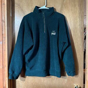Used Womens Fleece Sweater QTR Zip Size: P/S Dark Green Canada on Front